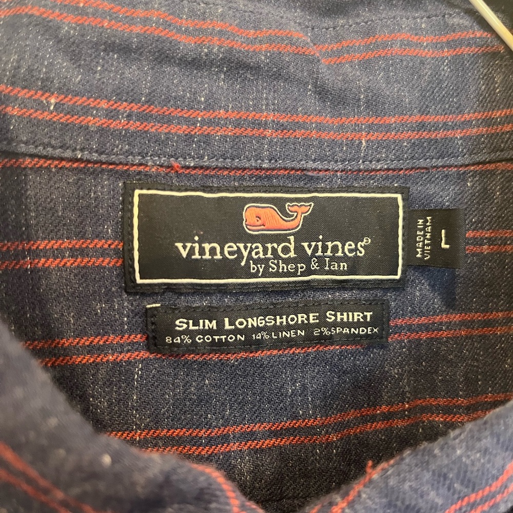 Vineyard Vines By Shep & Ian Slim Longshore Men’s Button Down LS Shirt Size L - Picture 2 of 5